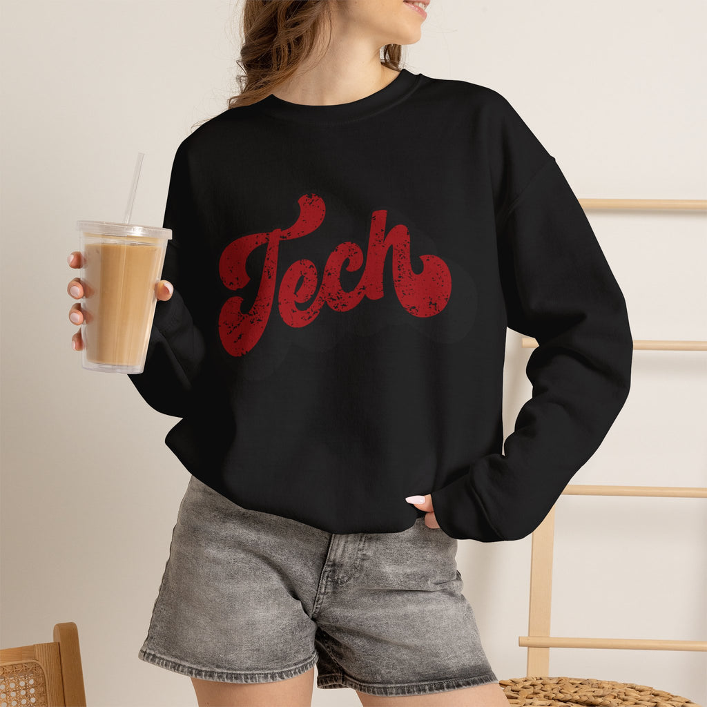 Retro 'Tech' Graphic Crewneck Sweatshirt