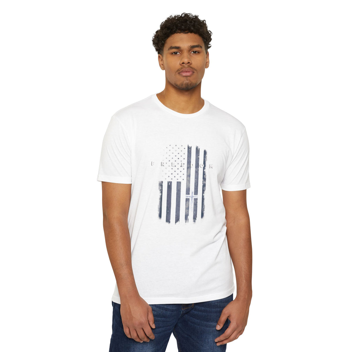 Distressed Navy Flag T-Shirt — Vintage American Flag Tee