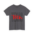 Texas Tech Inspired T-Shirt — Bold Texas Outline with Red "Tech" Script