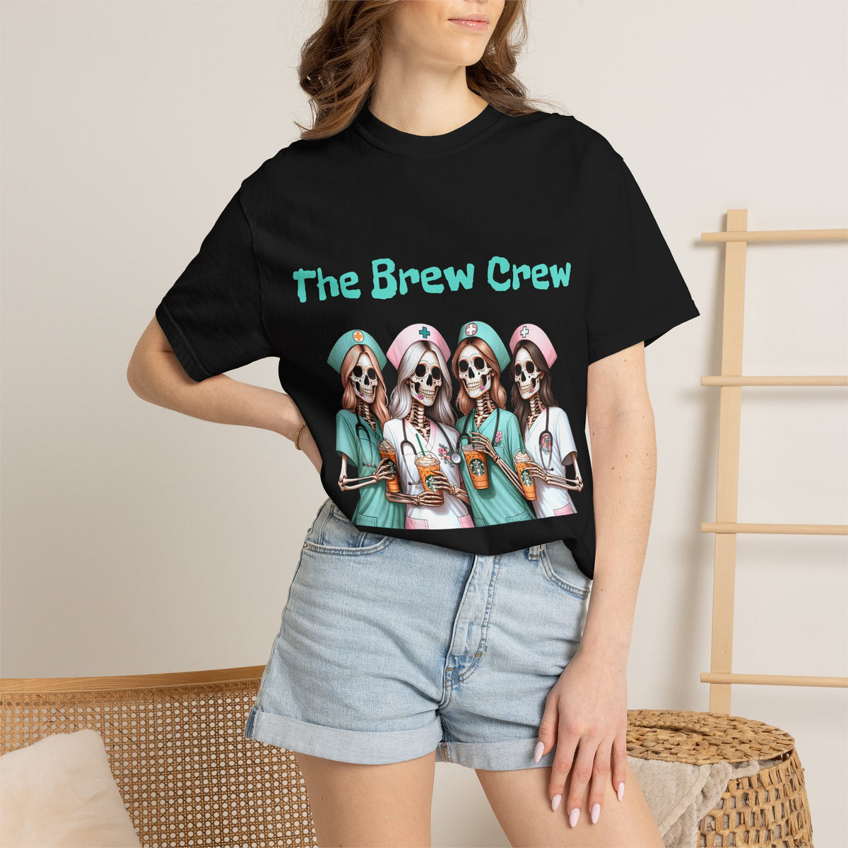Nurse Squad T‑Shirt — "The Boo Crew" Halloween Medical Skull Tee