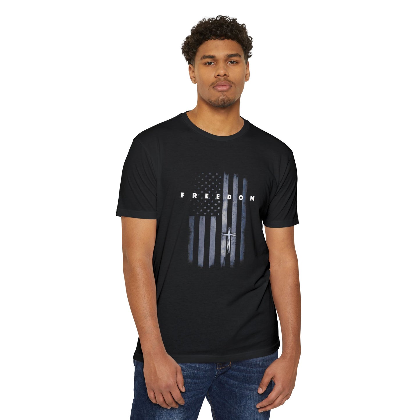 Distressed Navy Flag T-Shirt — Vintage American Flag Tee