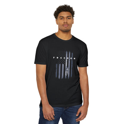 Distressed Navy Flag T-Shirt — Vintage American Flag Tee