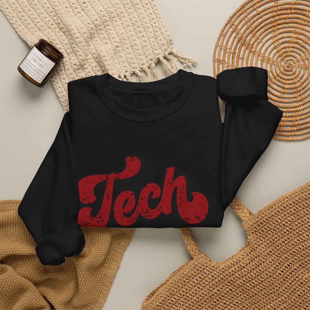 Retro 'Tech' Graphic Crewneck Sweatshirt