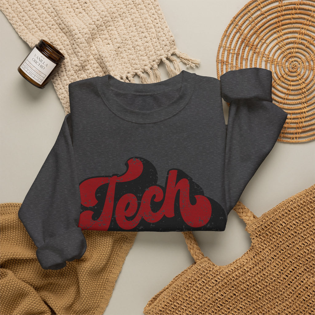 Retro 'Tech' Graphic Crewneck Sweatshirt