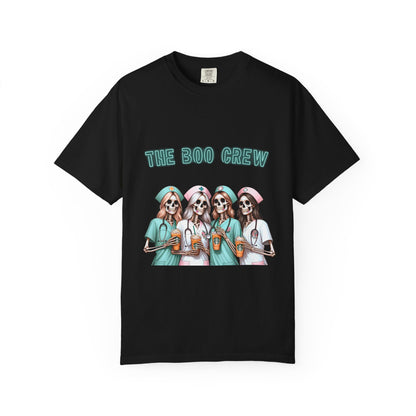 Nurse Squad T‑Shirt — "The Boo Crew" Halloween Medical Skull Tee