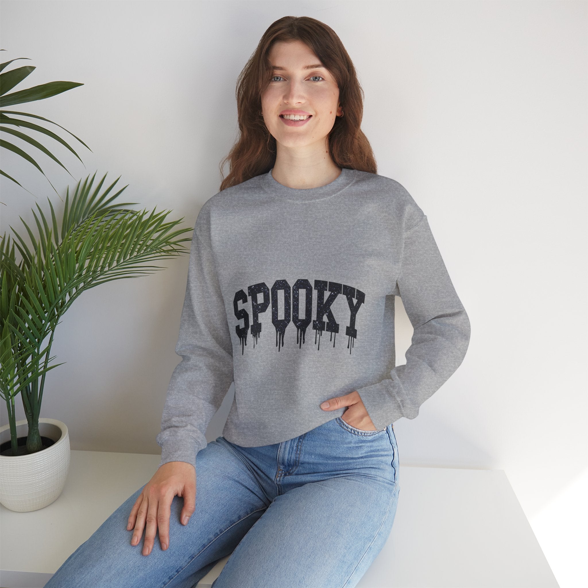 Spooky Drip Crewneck Sweatshirt — Halloween Graphic Pullover